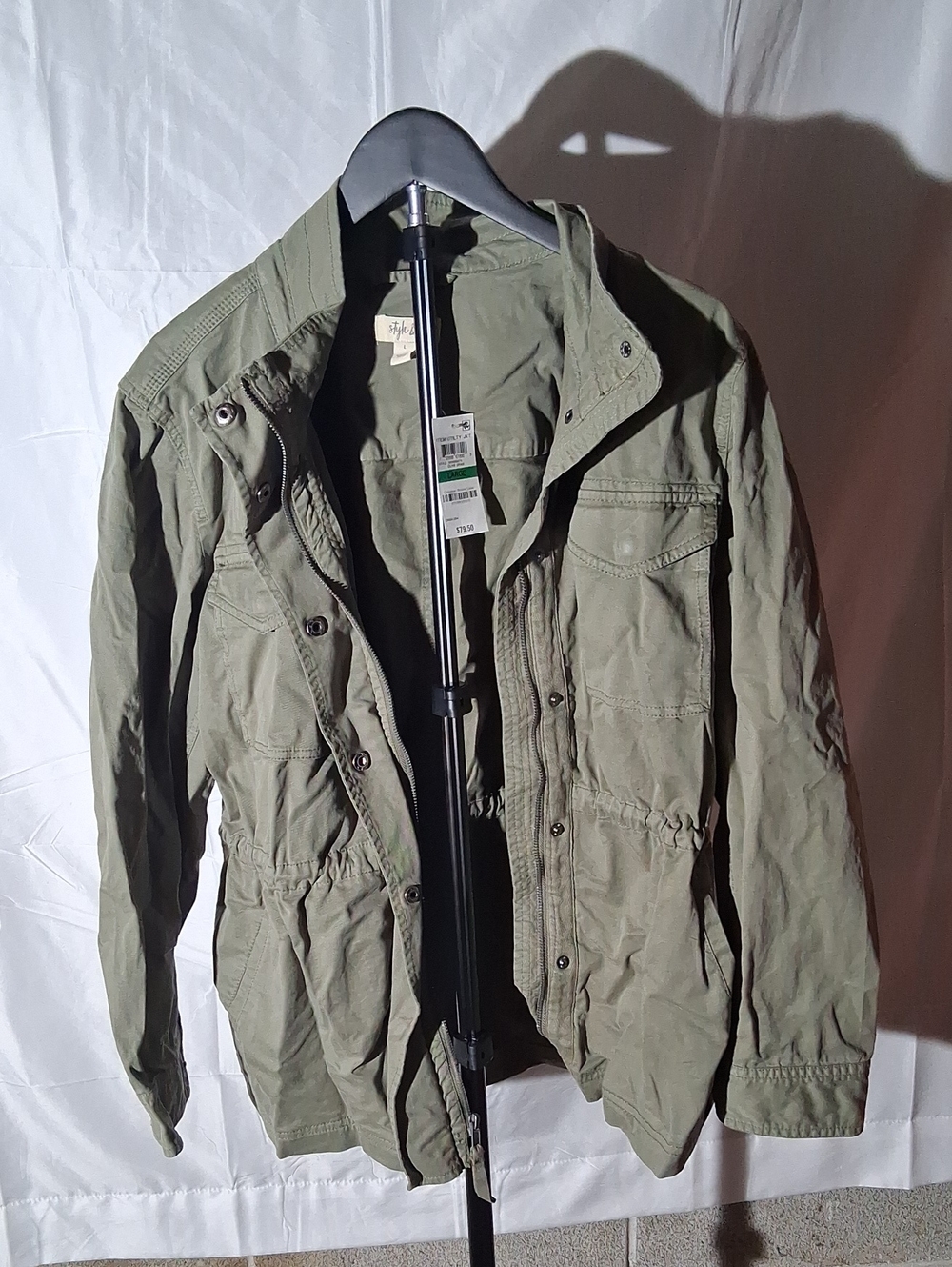 Style & Co. Olive Green Military Field Jacket